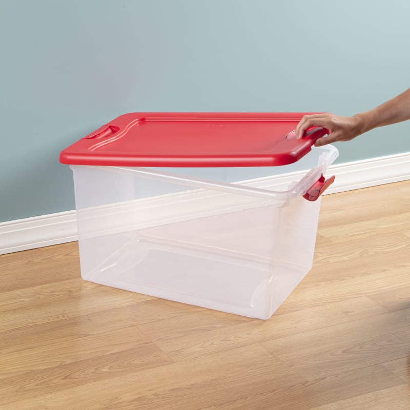 30 qt Clear Hinged Lid Storage Box by Sterilite at Fleet Farm