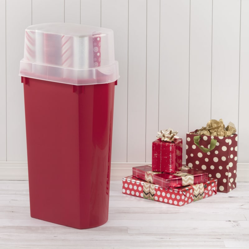 Elf Stor 31.75 in. Red Wrapping Paper Storage Box