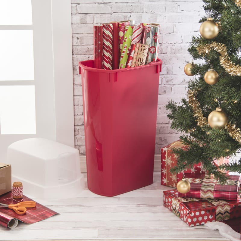 Elf Stor 31.75 in. Red Wrapping Paper Storage Box