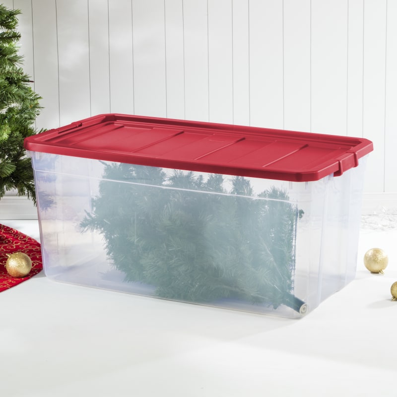 18 gal Red Holiday Storage Tote by Sterilite at Fleet Farm