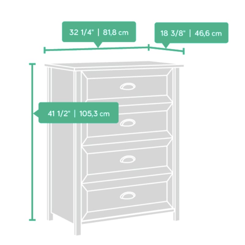 County Line Salt Oak 4 Drawer Chest by Sauder at Fleet Farm