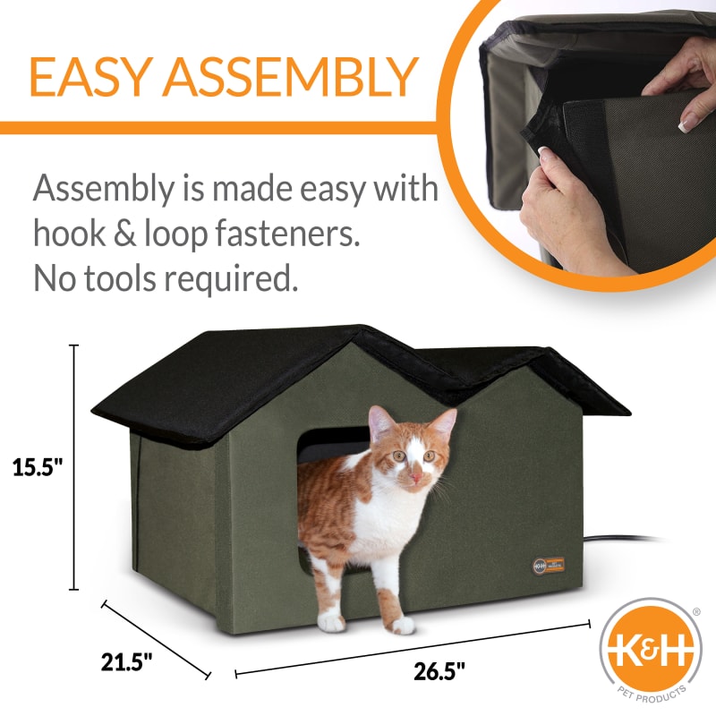 Heated Outdoor Kitty House Extra Wide by K H Pet Products at