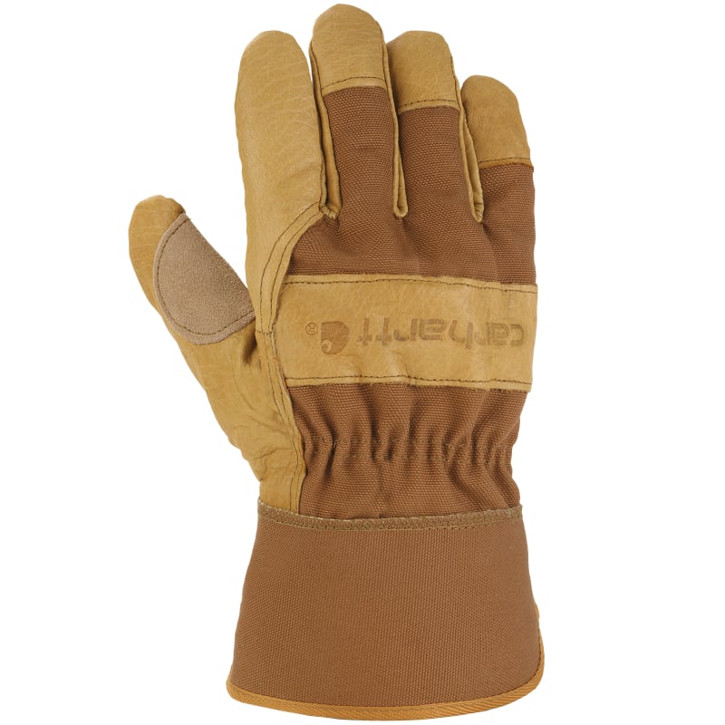 Carhartt Men's Insulated Grain Leather Safety Cuff Work Glove - Brown