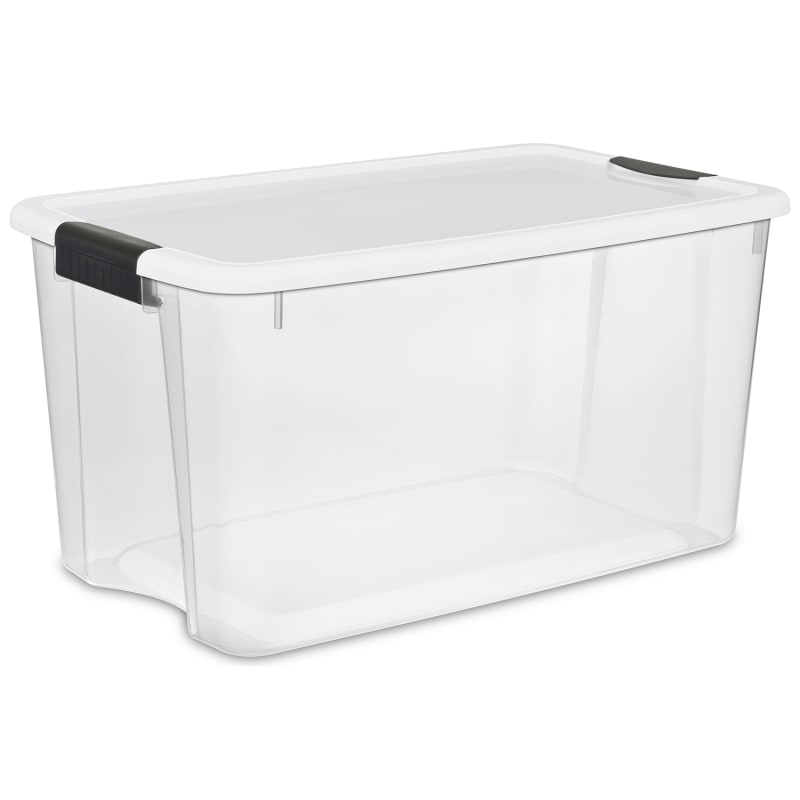 Sterilite - 50 Quart Clear Latched Plastic Storage Container (6 Pack)