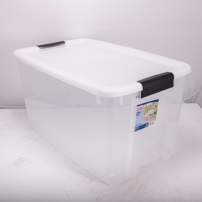 70qt Clear Storage Box with White Lid - Room Essentials™