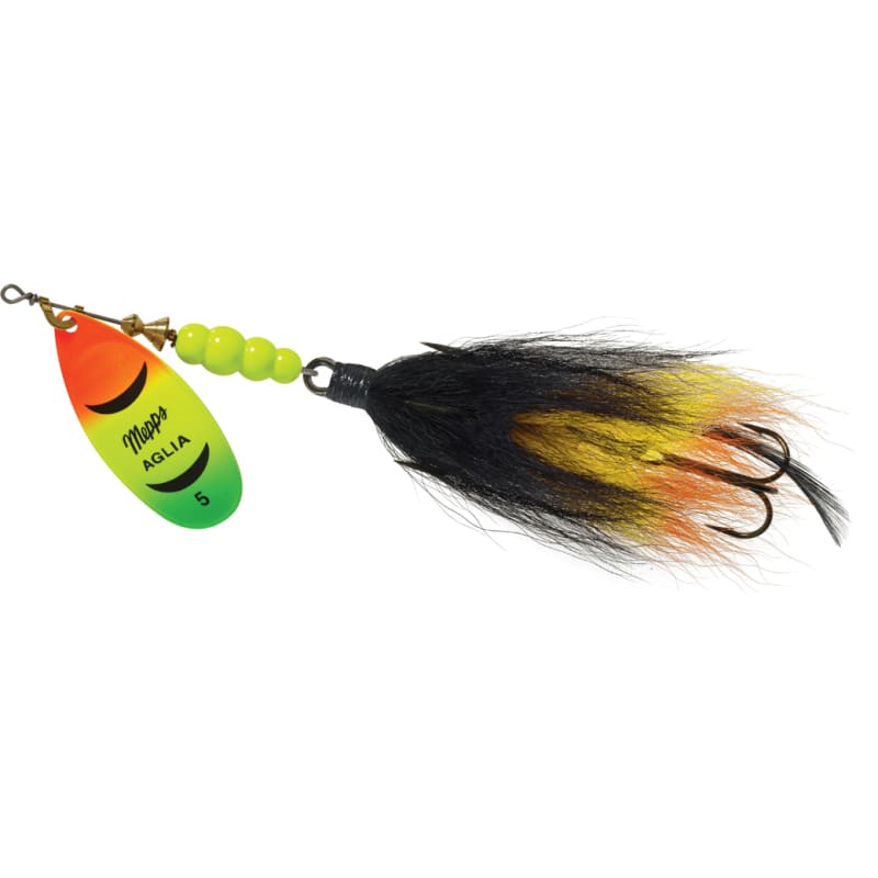 Aglia Tandem Hot Firetiger/Black/Orange/Yellow Spinner by Mepps at