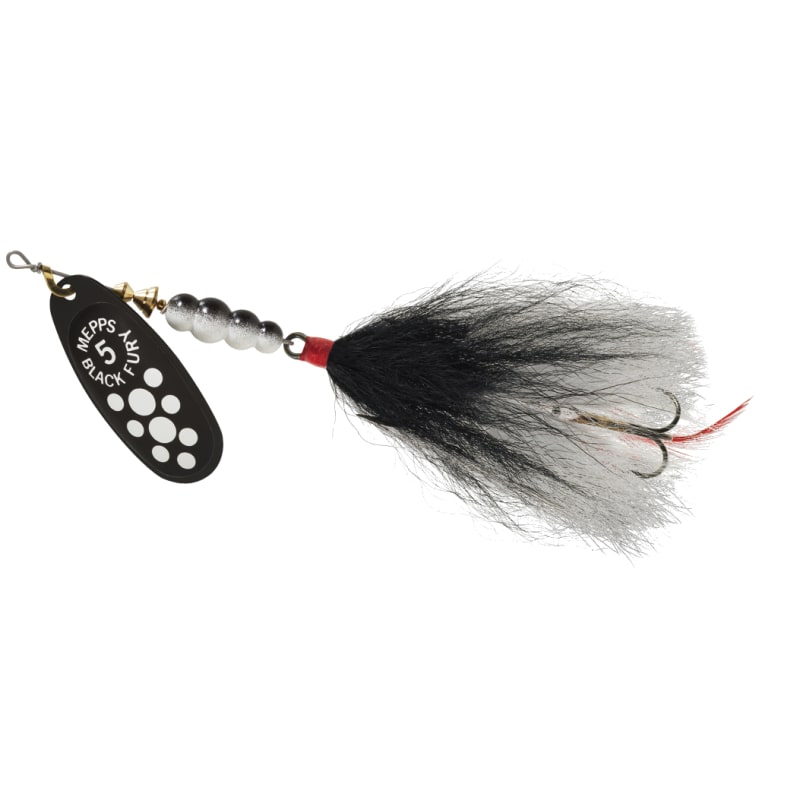 black fury fishing lure Mepps Dressed while most trout and salmon fishermen prefer plain treble hook Black Furys Mepps BLACK FURY #2 /