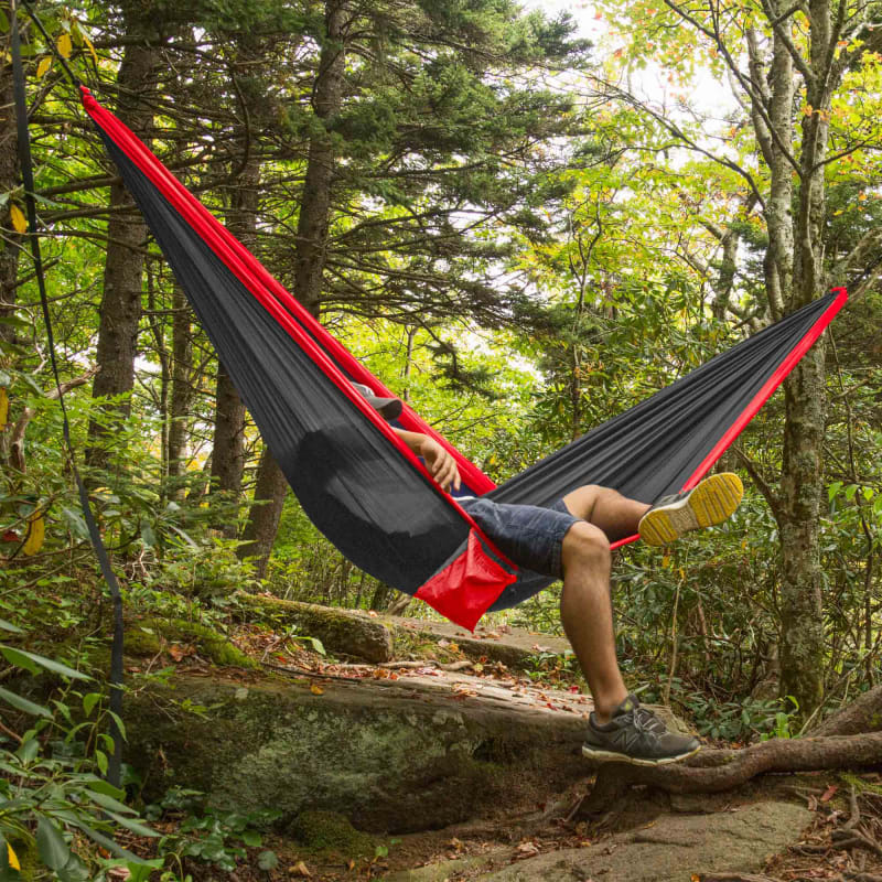 All In One Red Charcoal Camping Hammock