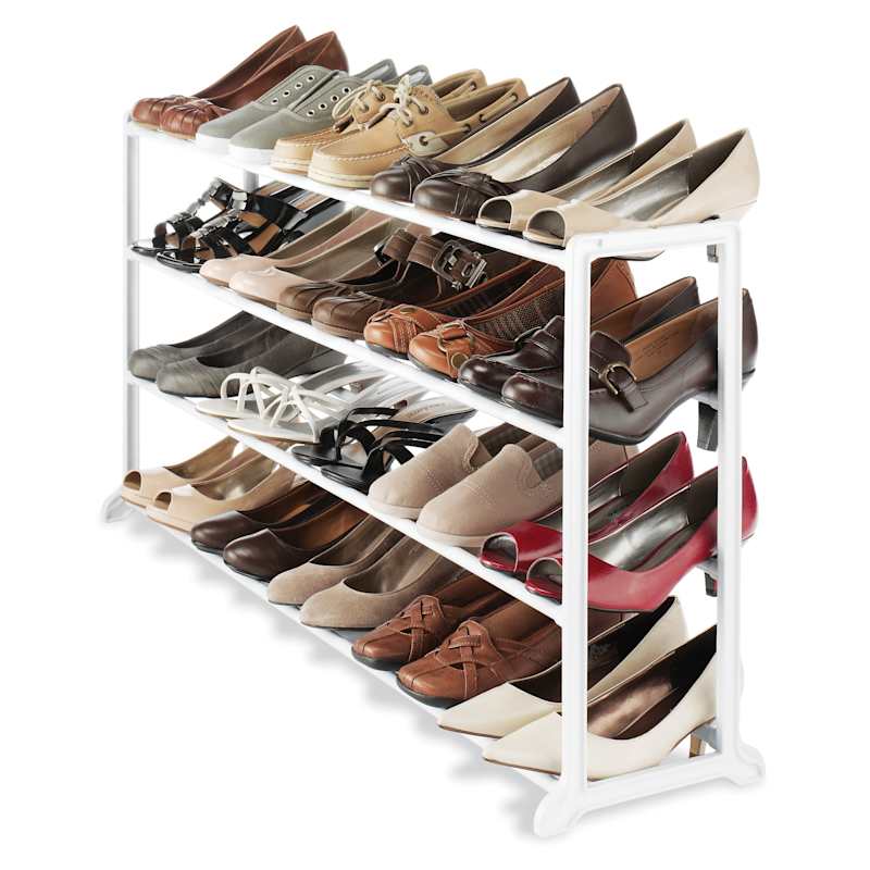 White 20-Pair Floor Shoes Rack by Whitmor at Fleet Farm