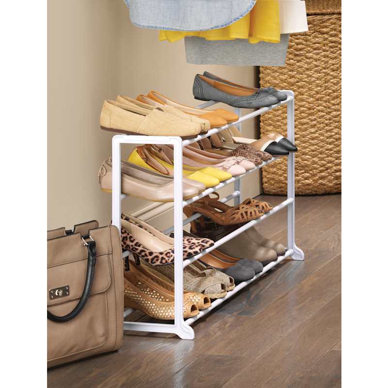 White 20-Pair Floor Shoes Rack by Whitmor at Fleet Farm