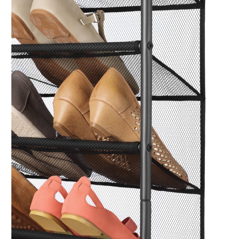 69 in. H 36-Pair Gunmetal Metal Hanging Shoe Organizer