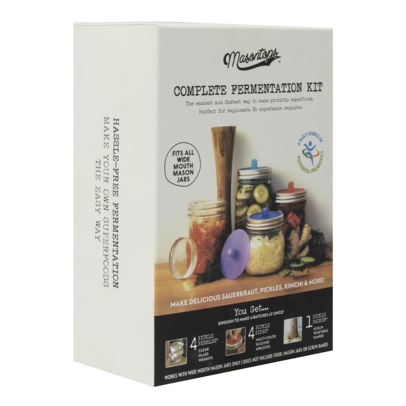 9 Pc Wide Mouth Canning Jar Complete Fermentation Kit by Masontops