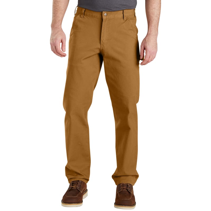 Carhartt Men's Rugged Flex Brown Relaxed Fit Duck Dungaree Pant