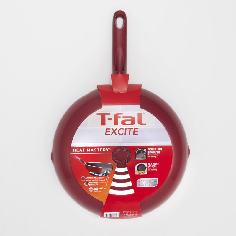 T-Fal Excite Aluminum Fry Pan Set Red