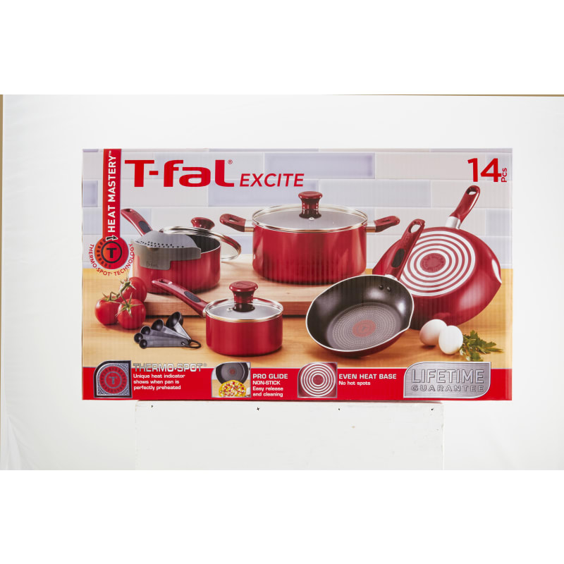 T-Fal Excite 14 Pc Nonstick Cookware Set, Bronze