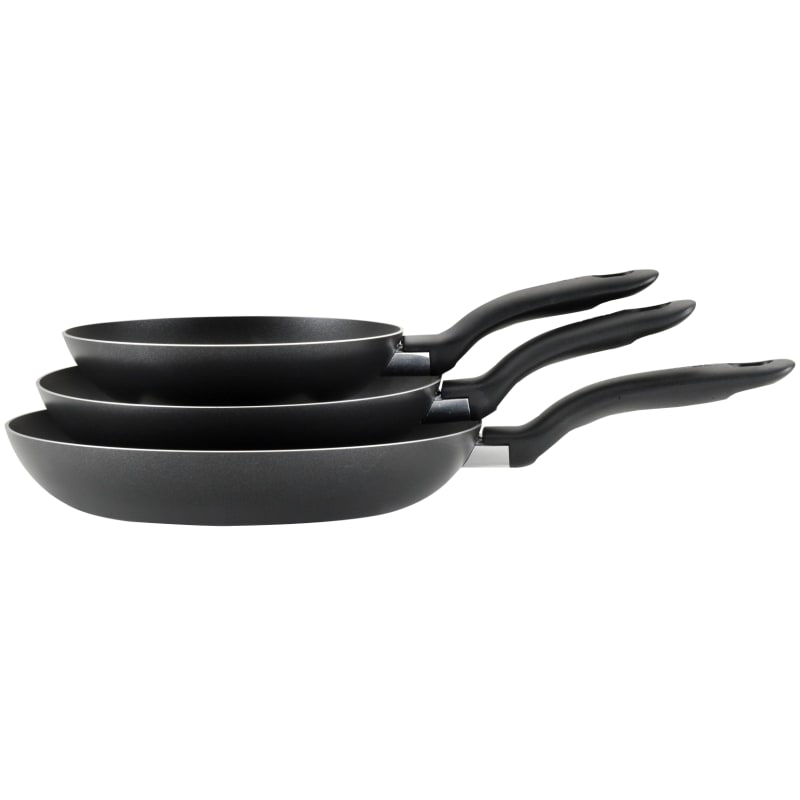 T-fal Nonstick 3 PC Fry Pan Cookware Set, 3-Pack(8-Inch,9.5-Inch,11-Inch),  Black