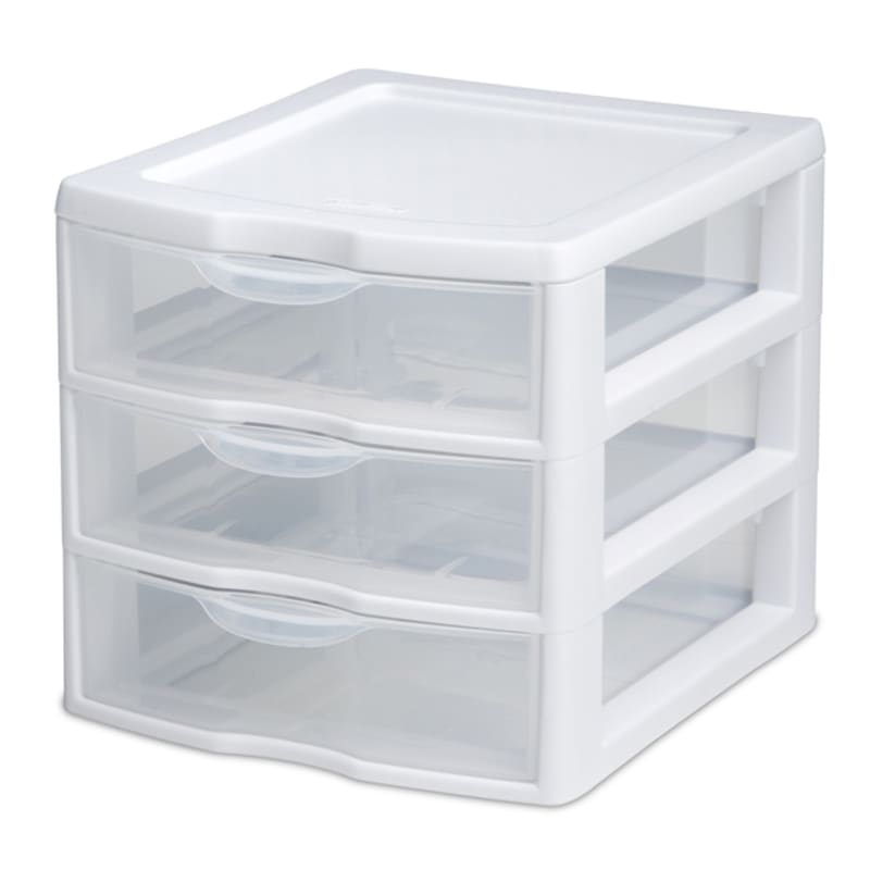 Sterilite Gray 3-Drawer Storage Unit