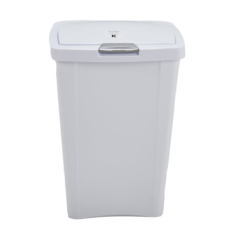 Sterilite 13 Gal White Touch Top Wastebasket