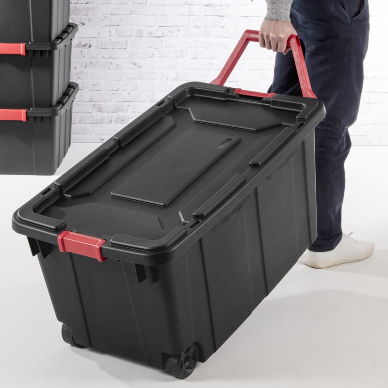 18 gal Red Holiday Storage Tote by Sterilite at Fleet Farm