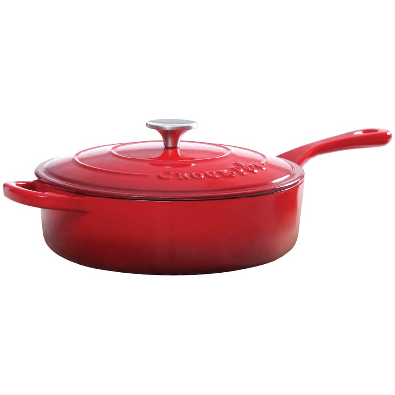 CAST IRON RED ENAMELED SAUCE PAN