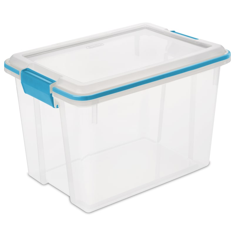 Sterilite 54 Quart Gasket Box, Stackable Storage Bin with Latching Lid, 4  Pack