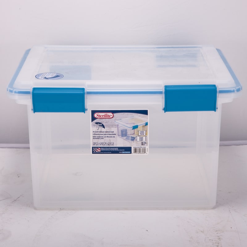 Sterilite Gasket Storage Box, 32 Quart Capacity