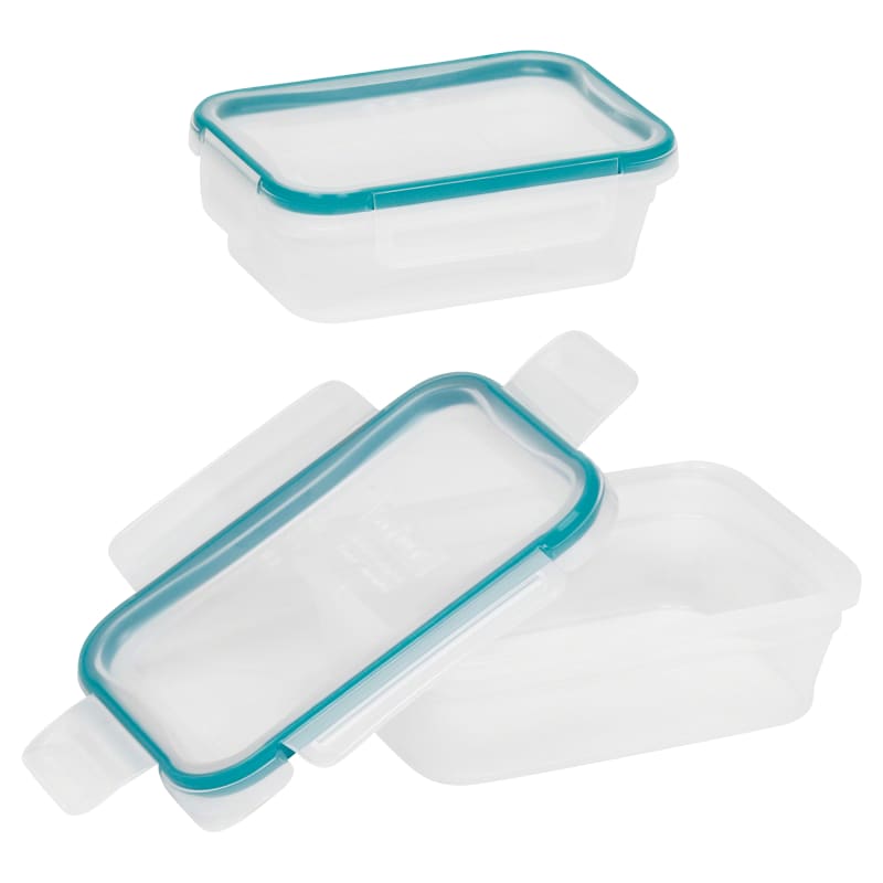 3-Cup Clear/Blue Total Solution Plastic Small Rectangle Food Storage  Container - 2 pk by SnapWare at Fleet Farm