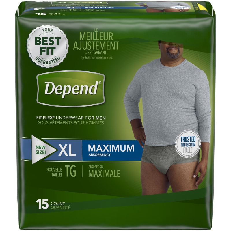 Maximum Absorbency XL Underwear for Men 15 Ct by DEPENDS at