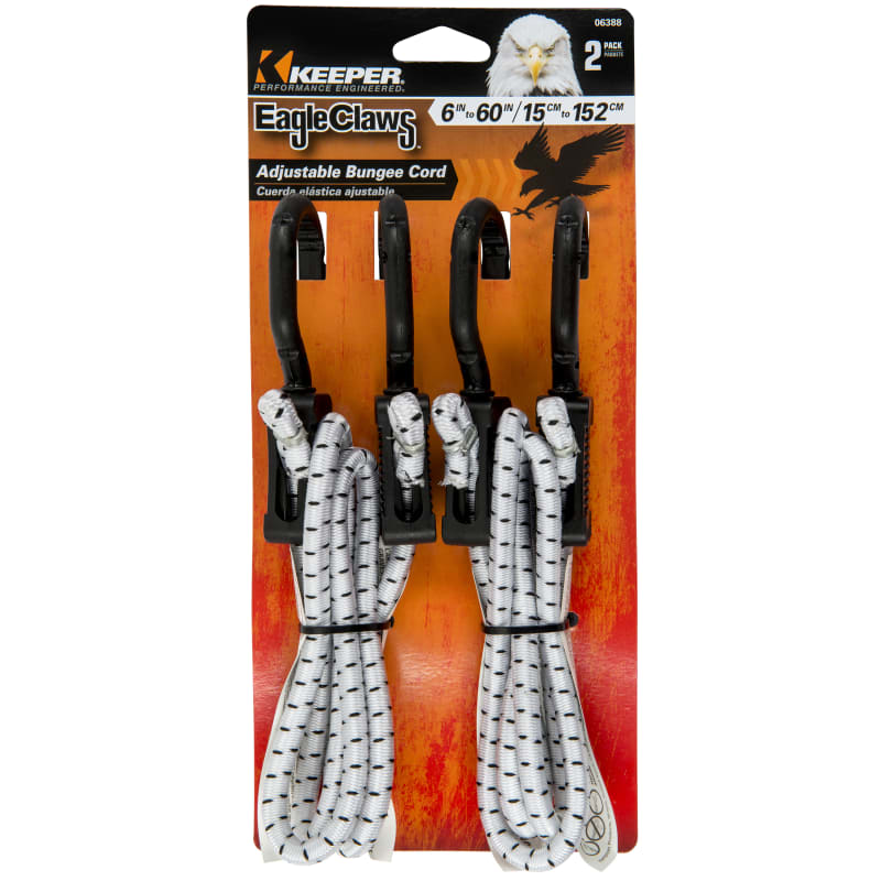 Eagle Claws Grey Adjustable Bungee Cord - 2 Pk by Keeper at Fleet Farm