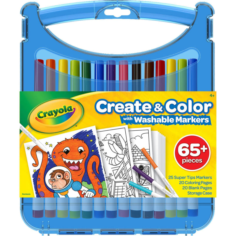 Crayola Washable Skinny Markers Pack of 64 set of 64 [PACK OF 2 ]