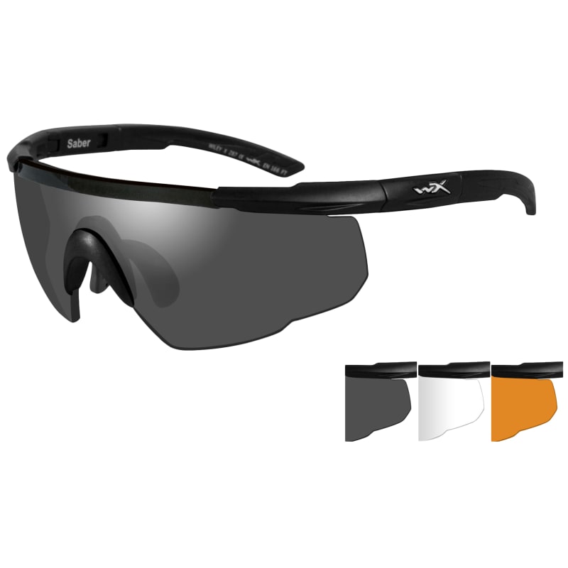 WILEY X SABER ADVANCED 3枚レンズ Saber Advanced 3-Lens Kit, Grey, Clear, Rust w/ Matte Black Frame