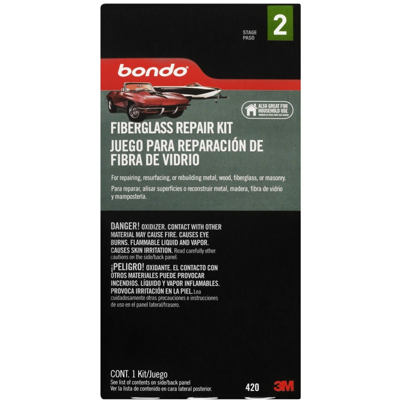 3M 420 Bondo Fiberglass Resin 6-Piece Repair Kit, 1/2 pt