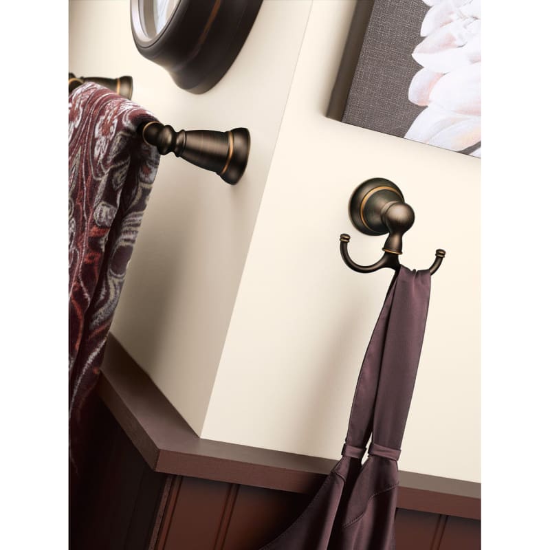 Mediterranean Bronze Banbury Double Robe Hook by Moen at Fleet Farm