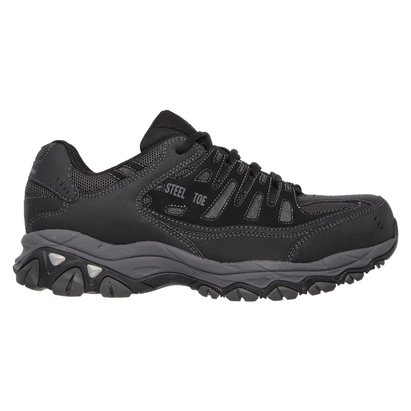 For Work Men s Crankton Black Charcoal Athletic Steel Toe Shoes by Skechers at Fleet Farm