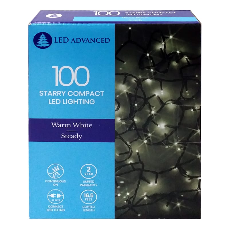 Starry Light White LED Holiday String Lighting 100 Ct