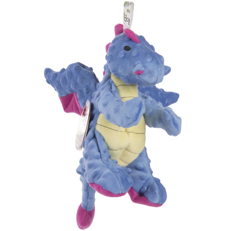 Large Periwinkle Dragon Plush Squeaker Dog Toy by goDog at Fleet Farm