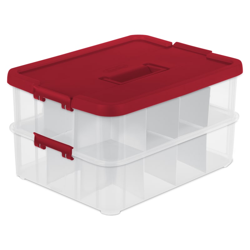 Stack & Carry Red 2 Layer Ornament Box by Sterilite at Fleet Farm