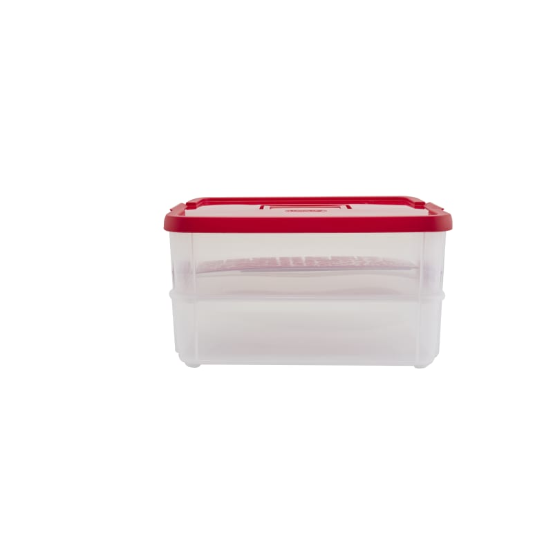 Sterilite Ornament Storage with 20 Individual Compartments, Red