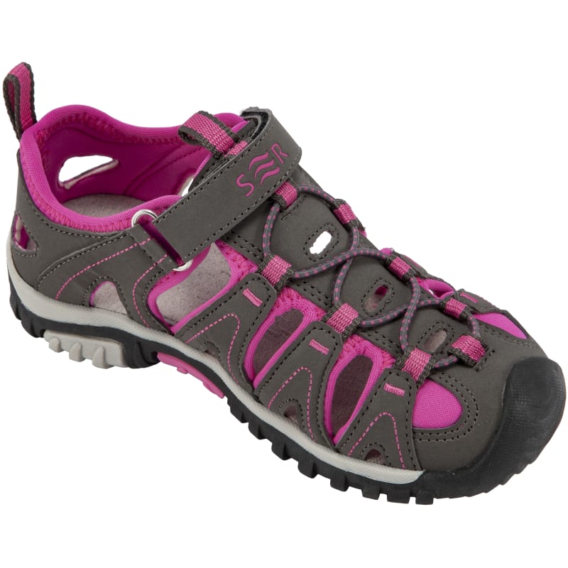 Kids Grey Pink Closed Toe Water Sandals