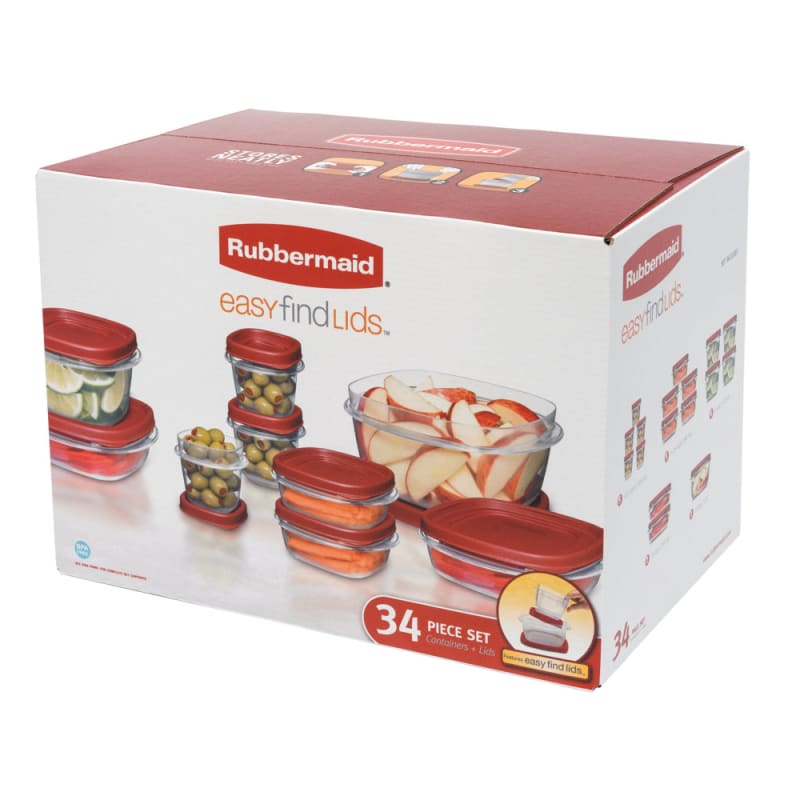 34 Pc Food Storage Containers w/ Easy Find Lids by Rubbermaid at