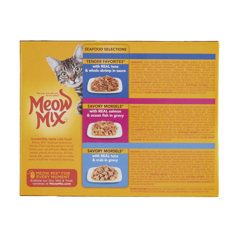 Meow Mix Cat Food, Tenders in Sauce, with Real Tuna & Whole Shrimp