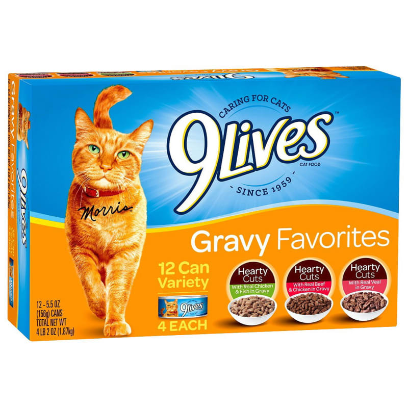Adult Hearty Cuts Gravy Favorites Variety Pack Wet Cat Food 12 ct by 9Lives at Fleet Farm