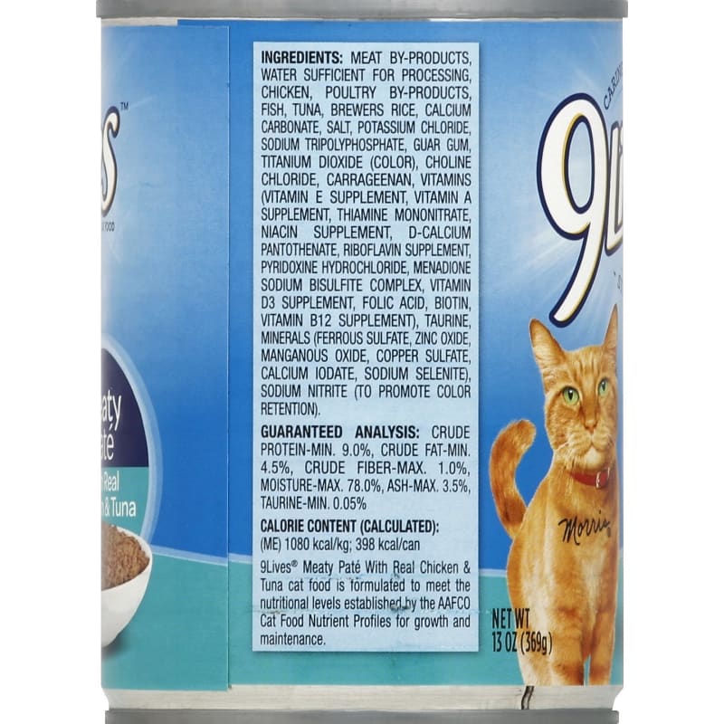 9 Lives Meaty Pate Real Chicken and Tuna 13 oz