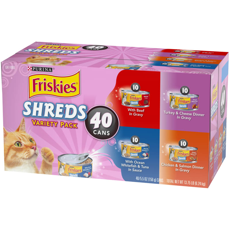 Adult Shreds Variety Pack Wet Cat Food 40 pk by Purina Friskies
