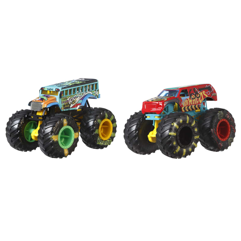 Hot Wheels Monster Trucks Demolition Doubles, Set of 2 Toy Monster Trucks  in 1:64 Scale (Styles May Vary)