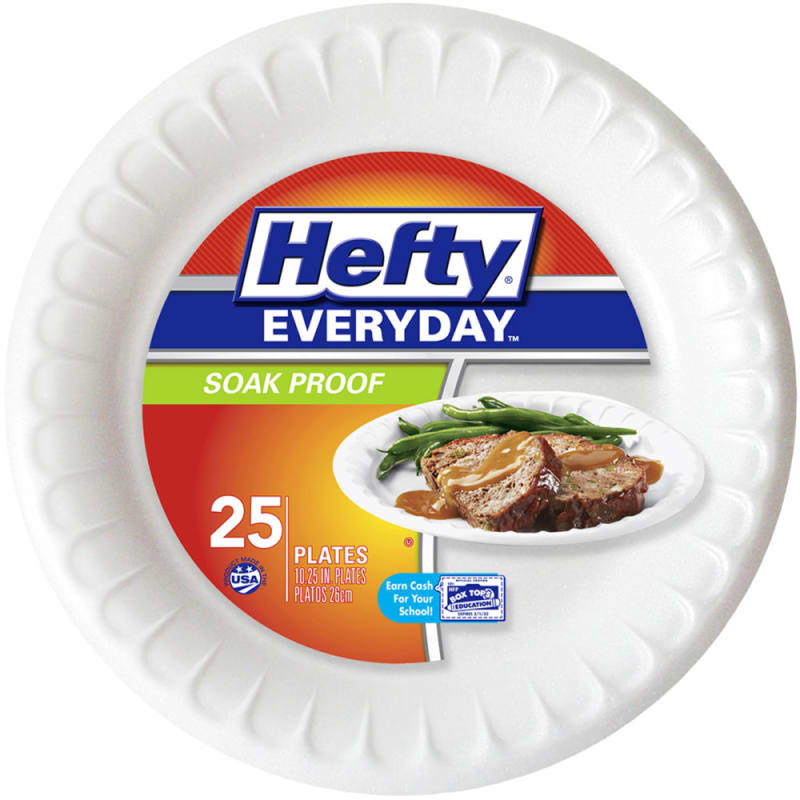 Hefty Everyday Plates, Soak Proof, 10.25 Inches - 25 plates