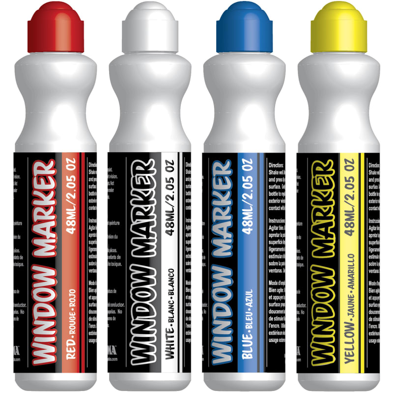 Chroma Red White Blue & Yellow Window Markers - 4 Pk by Chroma at Fleet Farm