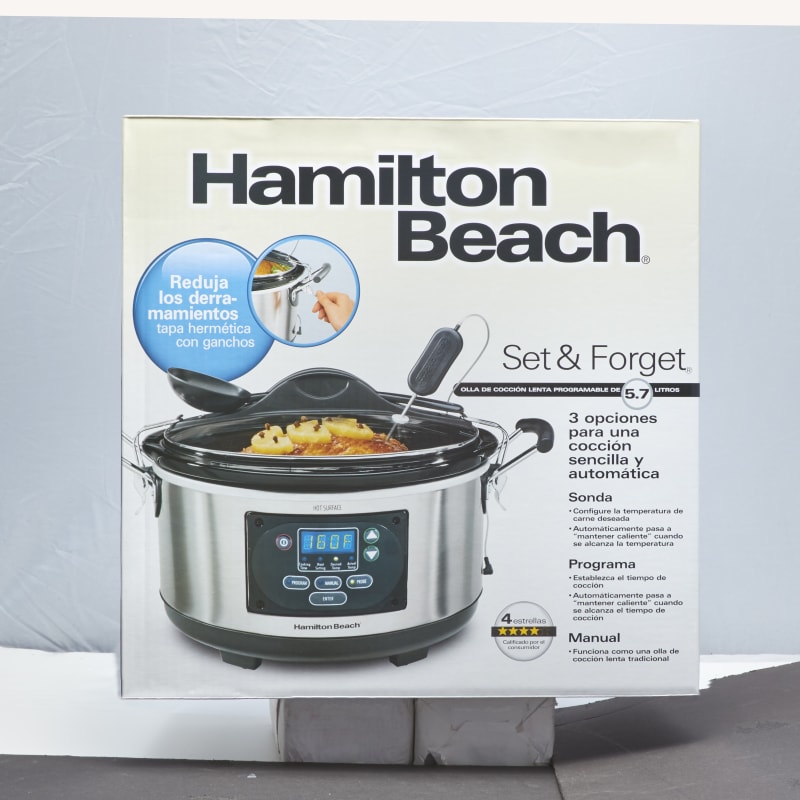 6 qt Stainless Steel Set & Forget Programmable Slow Cooker w/Spoon