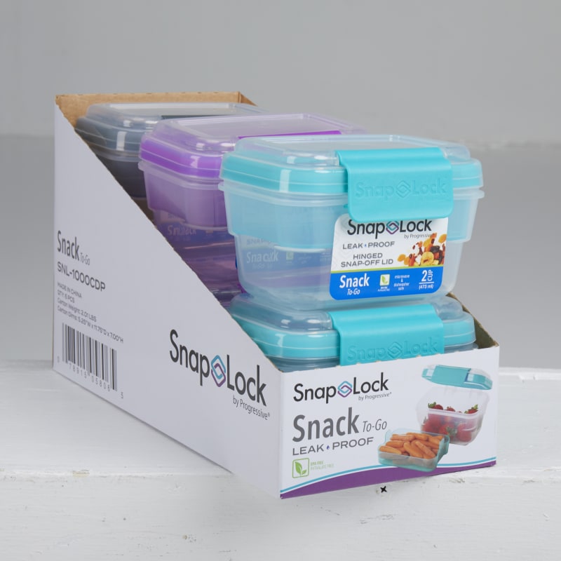 Progressive Snaplock 1.75 Cups Assorted Snack on The Go 6 Pk