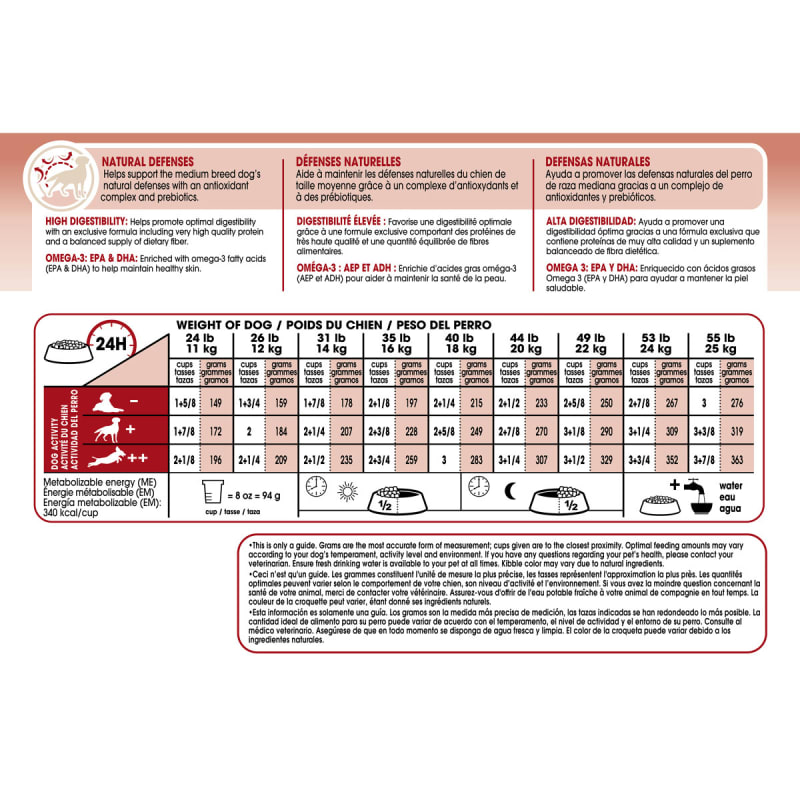Royal Canin Medium Adult Dry Dog Food 30 lb bag